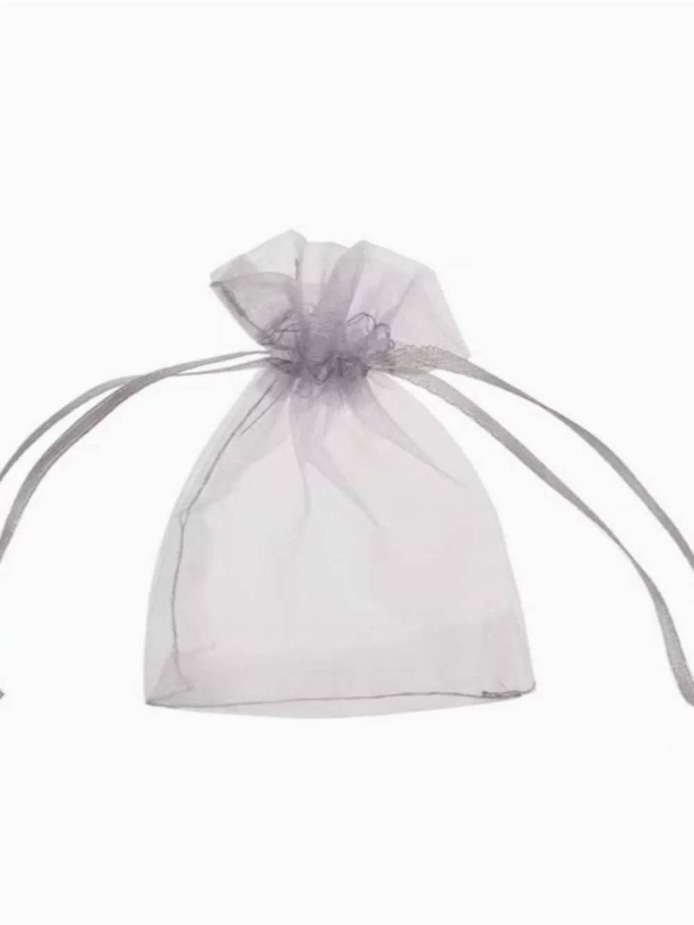100pcs Sheer Organza Drawstring Pouch - White